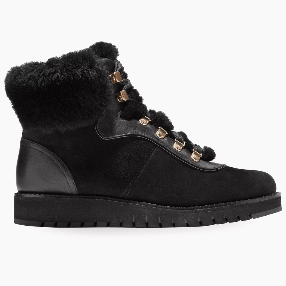 NEW Cole Haan ZEROGRAND Explore Upstate 25MM Leather & Wool Hiking Boots…